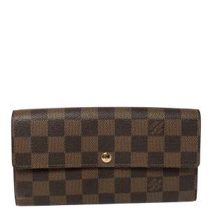 مملوكة مسبقًا Louis Vuitton Damier Ebene Coated Canvas Sarah Wallet