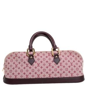 Pre Owned Louis Vuitton Cherry Monogram Mini Lin Horizontal Alma Bag
