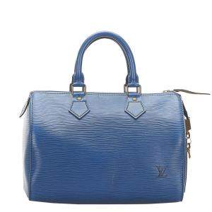 Louis Vuitton Blue Epi Leather Speedy 25 Bag