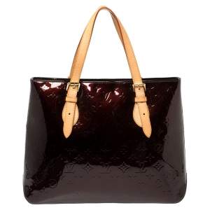 Pre Owned Louis Vuitton Amarante Monogram Vernis Brentwood Bag