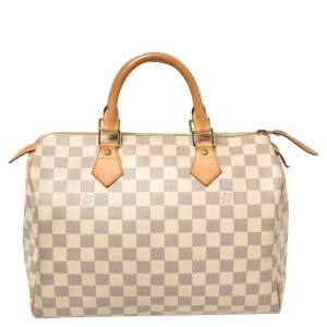 Pre Owned Louis Vuitton Damier Azur Canvas Speedy 30 Bag