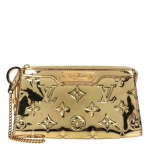Pre Owned Louis Vuitton Gold Monogram Miroir Trousse Cosmetic Pouch