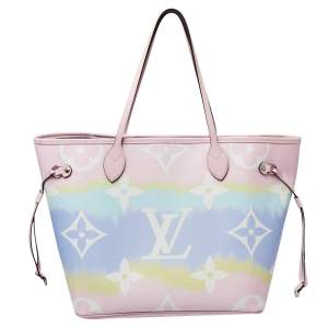 Pre Owned Louis Vuitton Pastel Tie Dye Monogram Canvas Neverfull Escale MM Bag