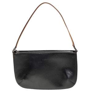 Pre Owned Louis Vuitton Black Monogram Mat Fowler Bag