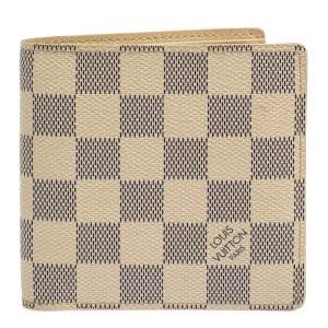 Pre Owned Louis Vuitton Damier Azur Canvas Marco Wallet