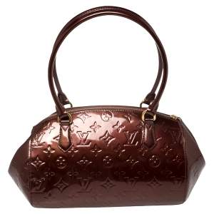 Pre Owned Louis Vuitton Rouge Fauviste Monogram Vernis Sherwood PM Bag