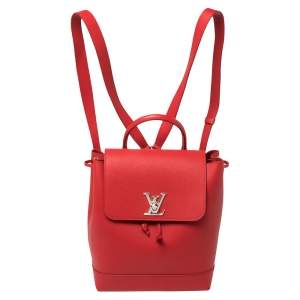 Pre Owned Louis Vuitton Rubis Calfskin Leather Lockme Backpack