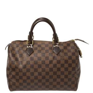 Pre Owned Louis Vuitton Damier Ebene Canvas Speedy 30 Bag