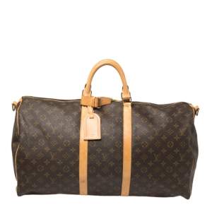 Pre Owned Louis Vuitton Monogram Canvas Keepall Bandouliere 55 Bag