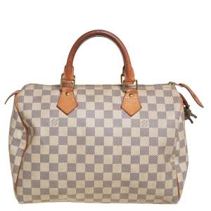 Pre Owned Louis Vuitton Damier Azur Canvas Speedy 30 Bag