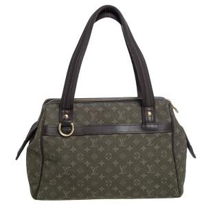 Pre Owned Louis Vuitton Green Monogram Mini Lin Canvas Josephine PM Bag