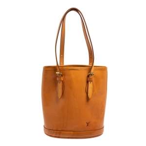 Pre Owned Louis Vuitton Natural Vachetta Leather Limited Edition Petit Bucket Bag