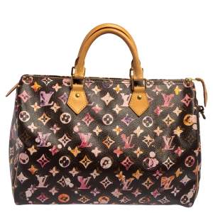 Pre Owned Louis Vuitton Monogram Canvas Richard Prince Watercolor Aquarelle Speedy 35 Bag