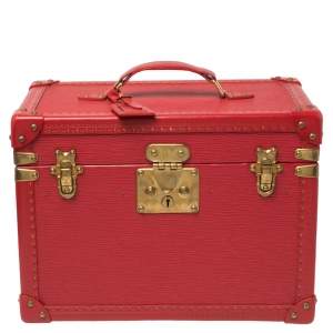 Louis Vuitton Red Epi Leather Hardsided Boite Pharmacie Train Case