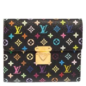 Pre Owned Louis Vuitton Black Monogram Multicolore Koala Wallet