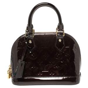 Pre Owned Louis Vuitton Amarante Monogram Vernis Alma BB Bag