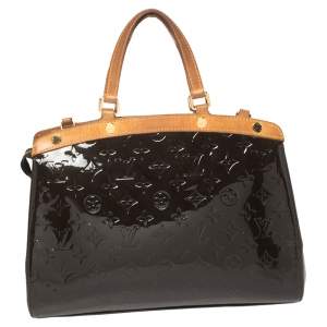 Pre Owned Louis Vuitton Terre D’Ombre Monogram Vernis Brea MM Bag