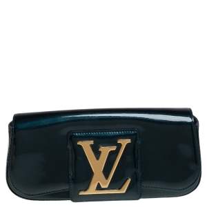 Pre Owned Louis Vuitton Blue Nuit Vernis Sobe Clutch