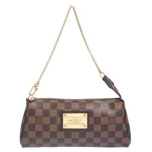 Pre Owned Louis Vuitton Damier Ebene Canvas Eva Pochette