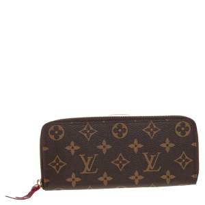 Pre Owned Louis Vuitton Monogram Canvas Portefeiulle Clemence Zip Around Wallet