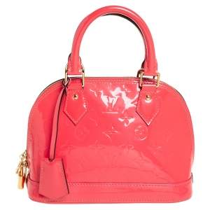 مملوكة مسبقًا Louis Vuitton Rose Litchi Monogram Vernis Alma BB Bag