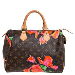 Pre Owned Louis Vuitton Multicolor Monogram Canvas Limited Edition Stephen Sprouse Roses Speedy 30 Bag
