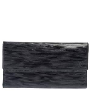 Pre Owned Louis Vuitton Noir Epi Leather Flap Wallet