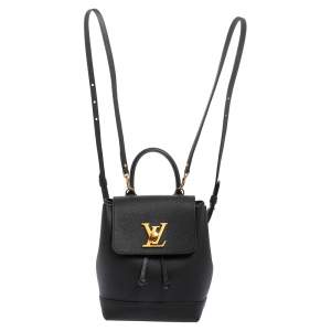 Pre Owned Louis Vuitton Black Calfskin Leather Mini Lockme Backpack