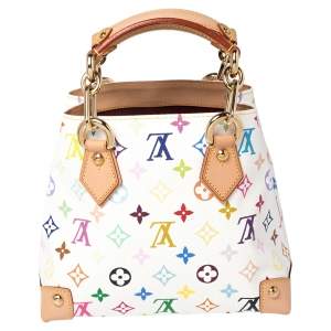 Pre Owned Louis Vuitton White Multicolore Monogram Canvas Audra Bag