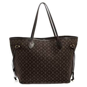 Pre Owned Louis Vuitton Fusain Monogram Idylle Canvas Neverfull MM Bag