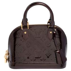 Pre Owned Louis Vuitton Amarante Monogram Vernis Alma BB Bag