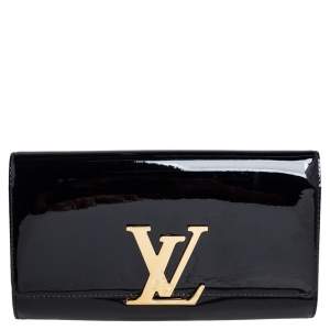 Pre Owned Louis Vuitton Black Vernis Leather Louise Clutch