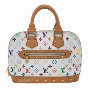 مملوكة مسبقًا حقيبة لوي فيتون ألما كانفاس مونوغرامي متعدد الألوان أبيض PM 