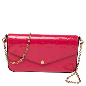 مملوكة مسبقًا Louis Vuitton Rose Indien Monogram Vernis Pochette Felicie Bag