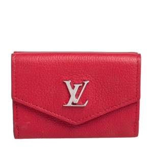 مملوكة مسبقًا Louis Vuitton Red Leather Lockmini Wallet