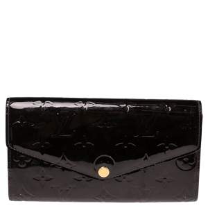 Pre Owned Louis Vuitton Amarante Monogram Vernis Sarah NW Wallet