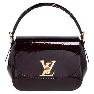 Pre Owned Louis Vuitton Amarante Monogram Vernis Pasadena Bag