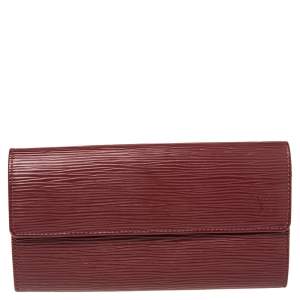مملوكة مسبقًا Louis Vuitton Rubis Epi Leather Sarah Wallet