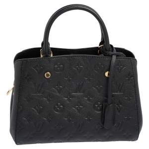 Pre Owned Louis Vuitton Noir Monogram Empreinte Leather Montaigne BB Bag