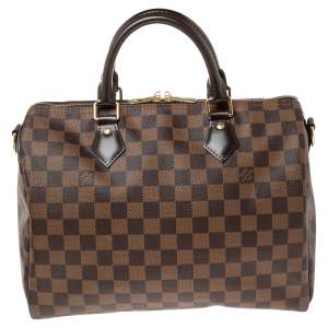 Pre Owned Louis Vuitton Damier Ebene Canvas Speedy Bandouliere 30 Bag