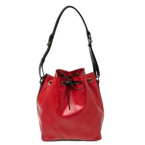 Louis Vuitton Red/Black Epi Leather Petit Noe Bag