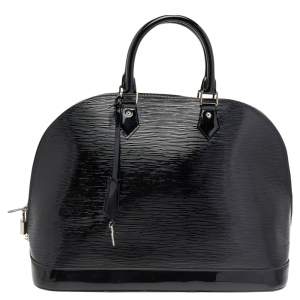 مملوكة مسبقًا حقيبة لوي فيتون "ألما" جلد إيبي أسود إليكتريك GM