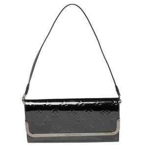 Pre Owned Louis Vuitton Black Monogram Vernis Rossmore MM Bag