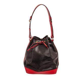 Louis Vuitton Brown/Red Epi Leather Noe GM Bucket Bag