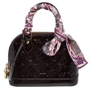 Pre Owned Louis Vuitton Amarante Monogram Vernis Alma BB Bag