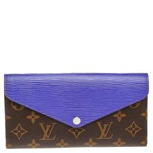 Pre Owned Louis Vuitton Purple Epi Leather and Monogram Canvas Marie-Lou Long Wallet