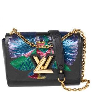 Louis Vuitton Black Epi Leather Sequin Bird Twist MM Bag