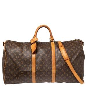Pre Owned Louis Vuitton Monogram Canvas And Leather Keepall Bandouliere 60 Bag