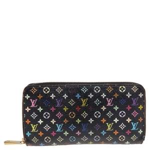 مملوكة مسبقًا Louis Vuitton Black Multicolore Monogram Canvas Zippy Wallet