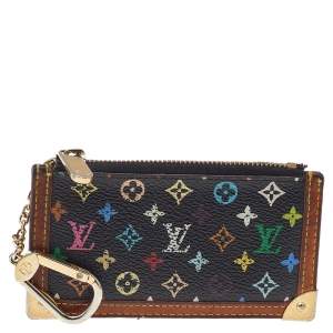 مملوكة مسبقًا Louis Vuitton Black Multicolore Monogram Canvas Pochette Cles Coin Purse